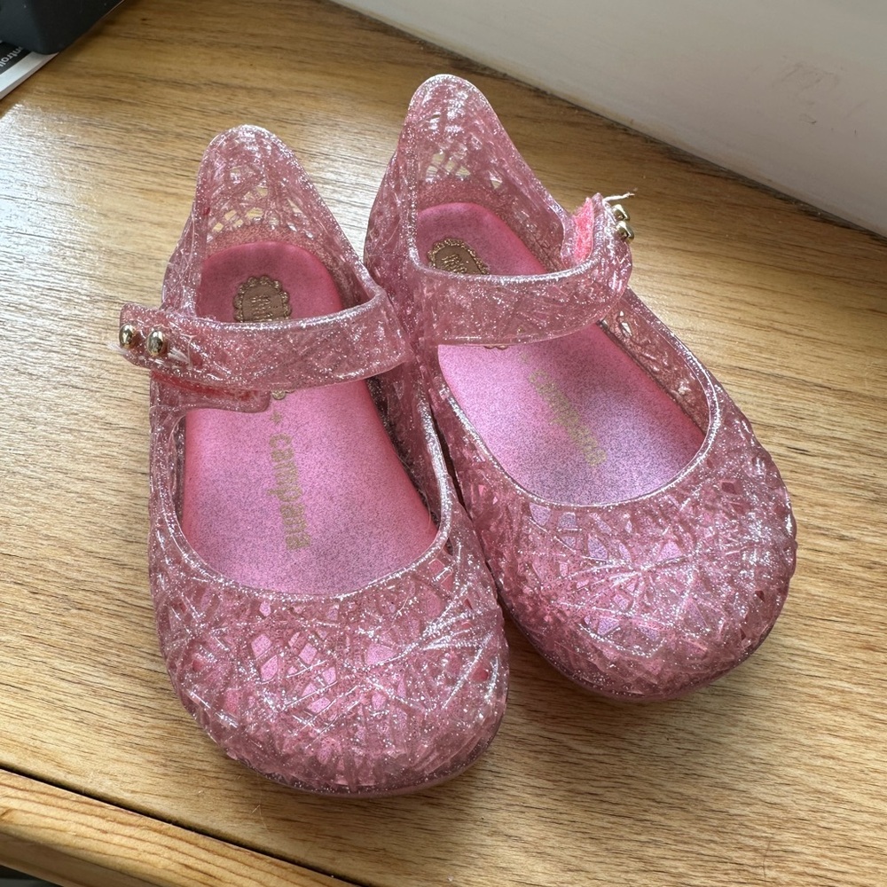 Mini Melissa Pink Campana jelly shoe